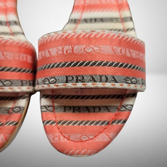 Prada Coral Orange Wooden Mule Sandals - New - Size: 40 - Picture 10 of 12